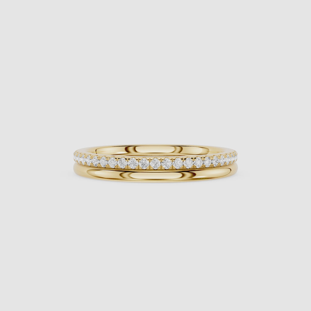 Round Cut Lab Grown Diamond Pavé Wedding Band