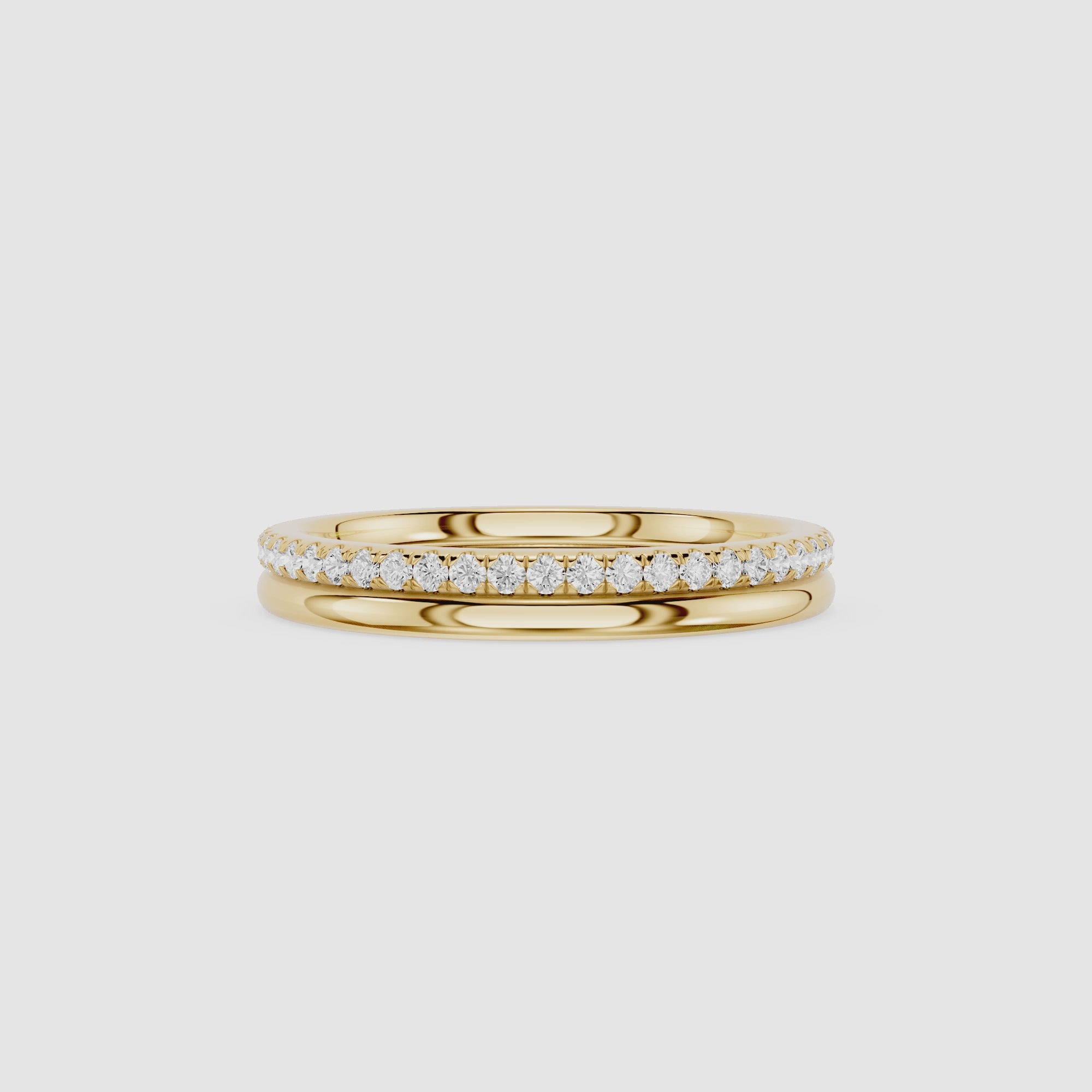 Round Cut Lab Grown Diamond Pavé Wedding Band
