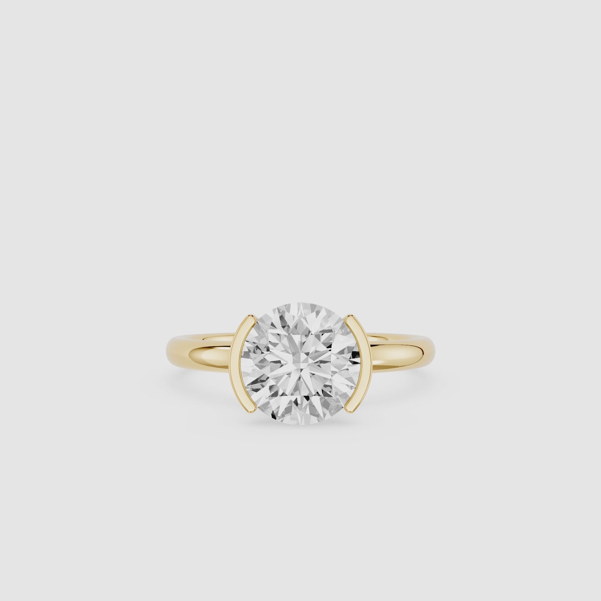 Round Solitaire Lab Grown Diamond Engagement Ring