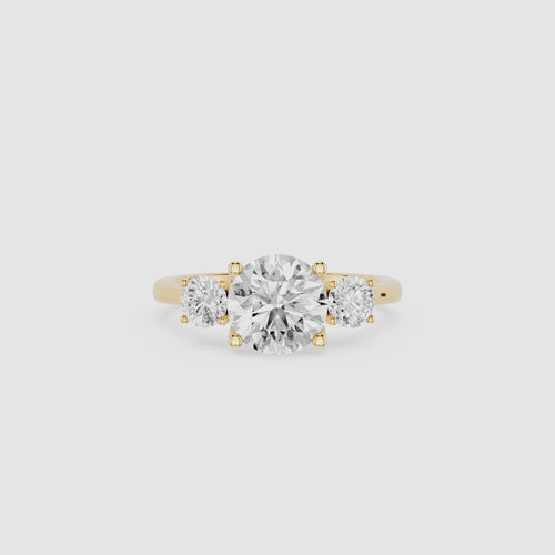 2 CT Trilogy Round Cut Lab Grown Diamond Engagement Ring
