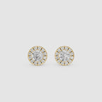 Round Lab Diamond Halo Stud Earrings