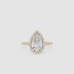 Pear Cut Lab Grown Diamond Halo Engagement Ring