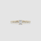 Emerald Cut Lab Grown Diamond Pavé Engagement Ring