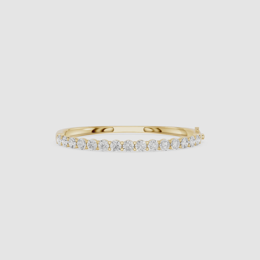Lab Grown Round Diamond Half Tennis Bangle Bracelet