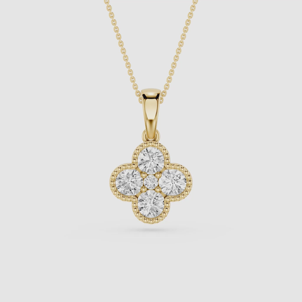 Lab Grown Diamond Clover Pendant for Women