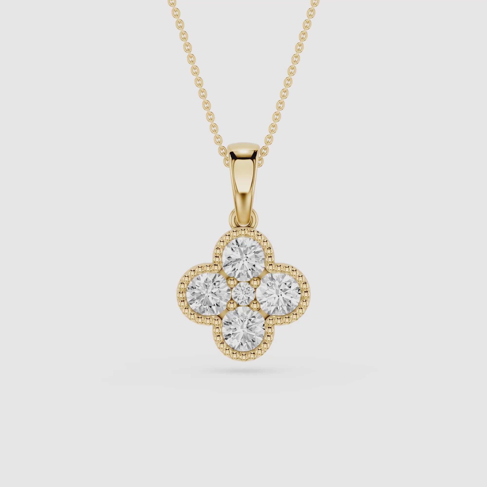 Lab Grown Diamond Clover Pendant for Women