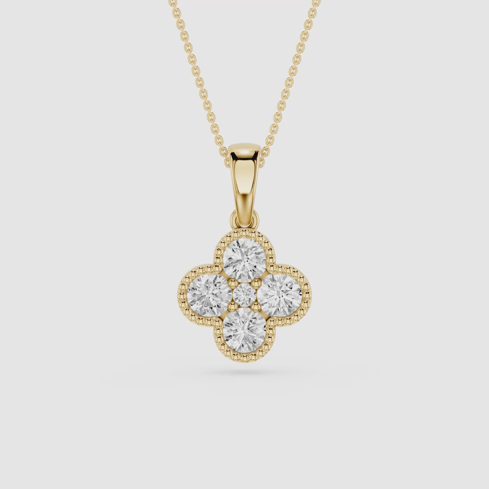 1 CT Round Cut Four Petal Milgrain Lab Diamond Clover Pendant
| mvp:SHARED:02