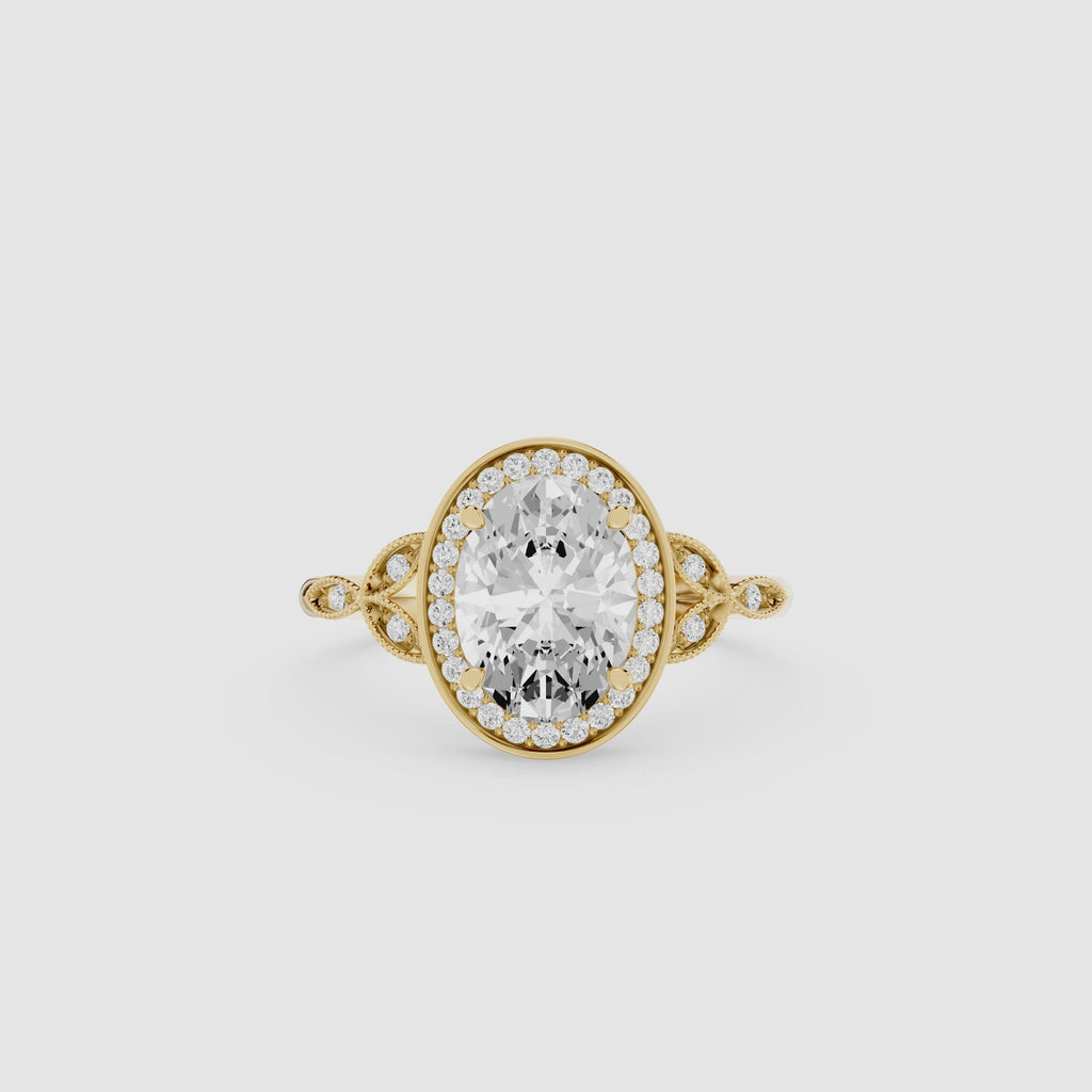 Oval Halo Lab Grown Diamond Engagement Ring