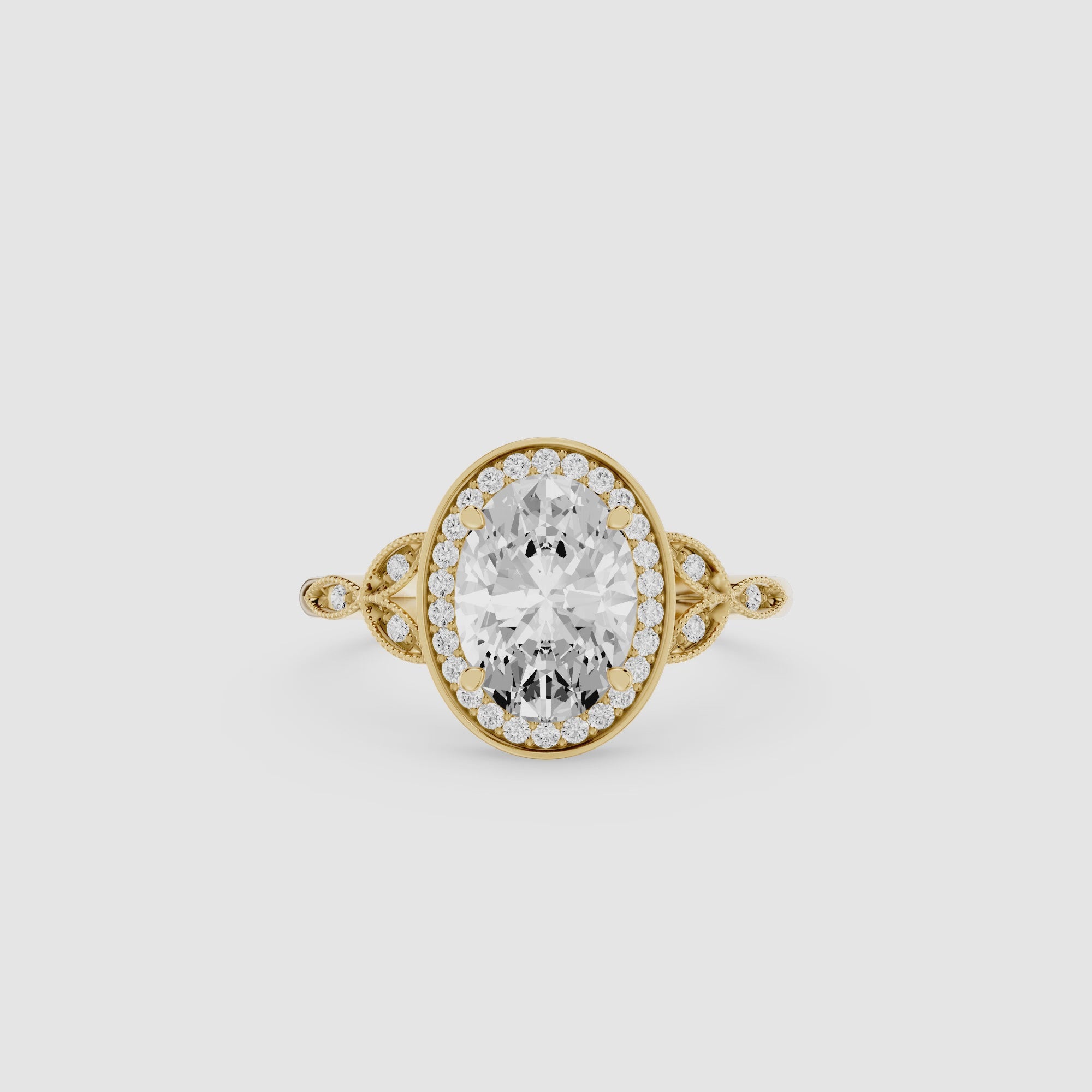 Oval Halo Lab Grown Diamond Engagement Ring
