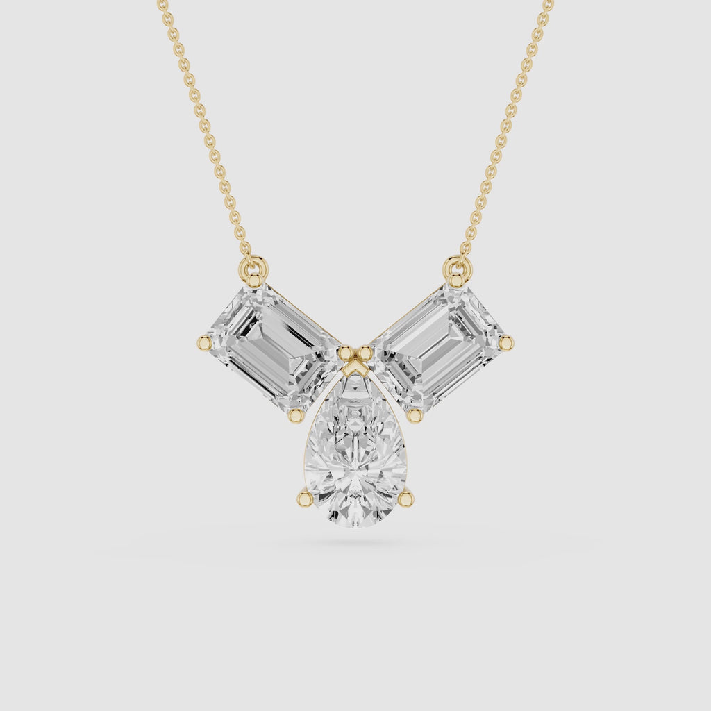 Trio Diamond Drop Lab Grown Pendant