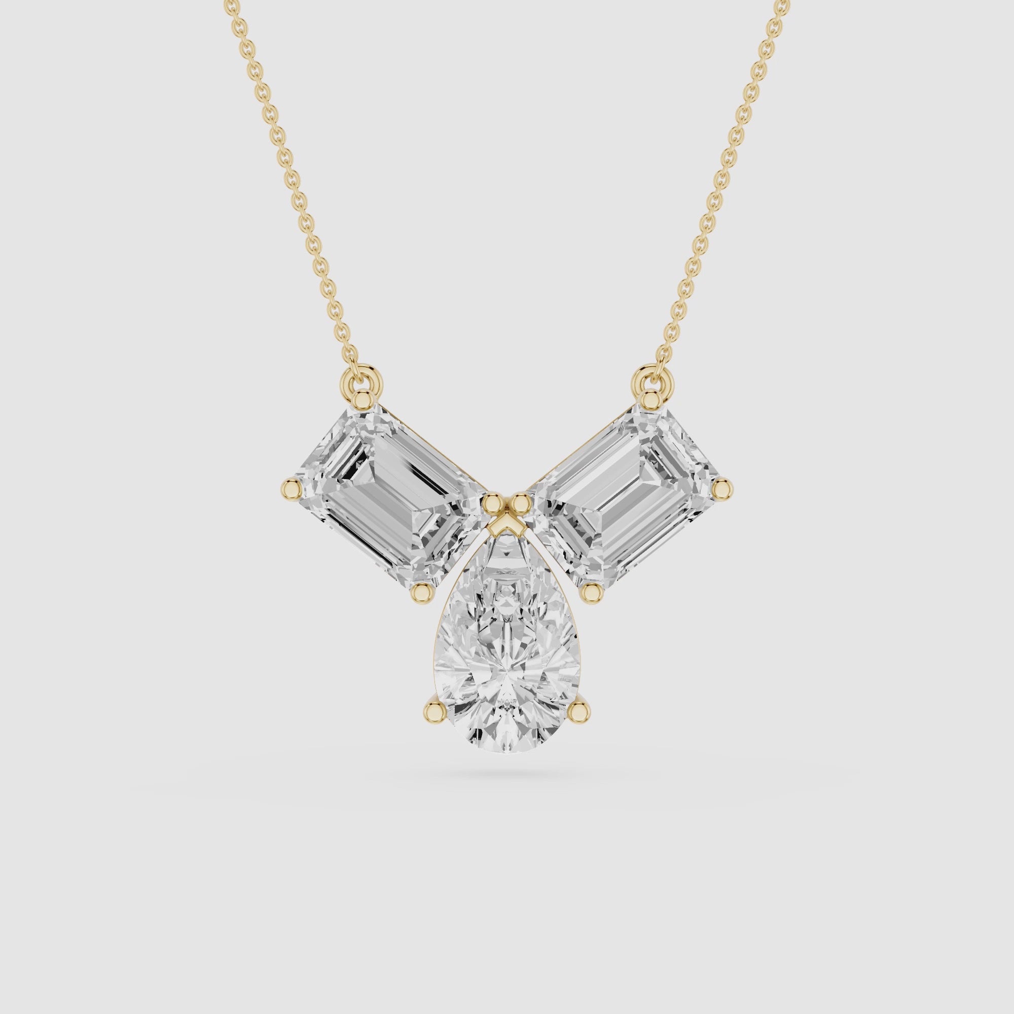 Trio Diamond Drop Lab Grown Pendant