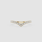 V Shaped Chevron Stackable Diamond Wedding Band