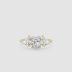 Heart Cut Lab Grown Diamond Three Stone Ring