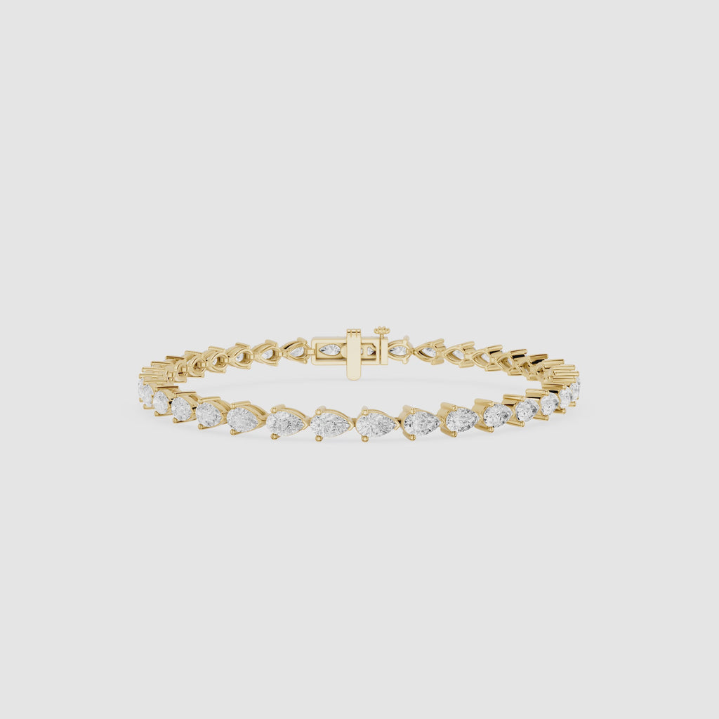 Lab Grown Pear Shape Diamond Tennis Bracelet