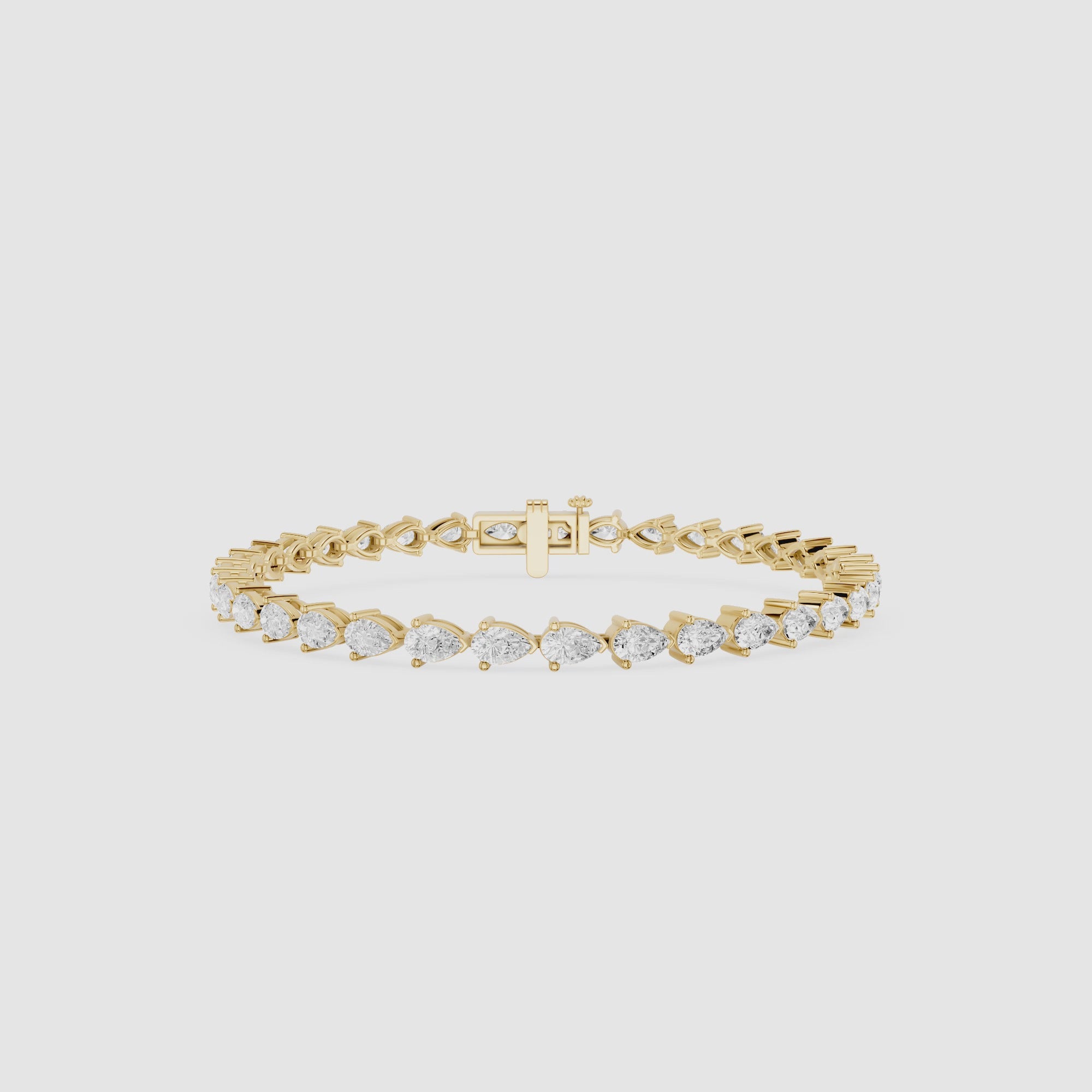 Lab Grown Pear Shape Diamond Tennis Bracelet