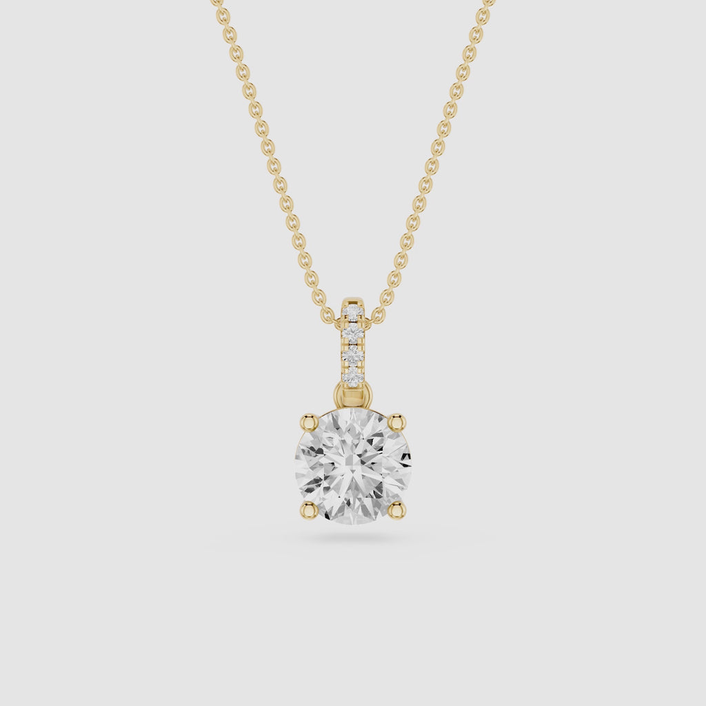 Round Solitaire Lab Grown Diamond Pendant