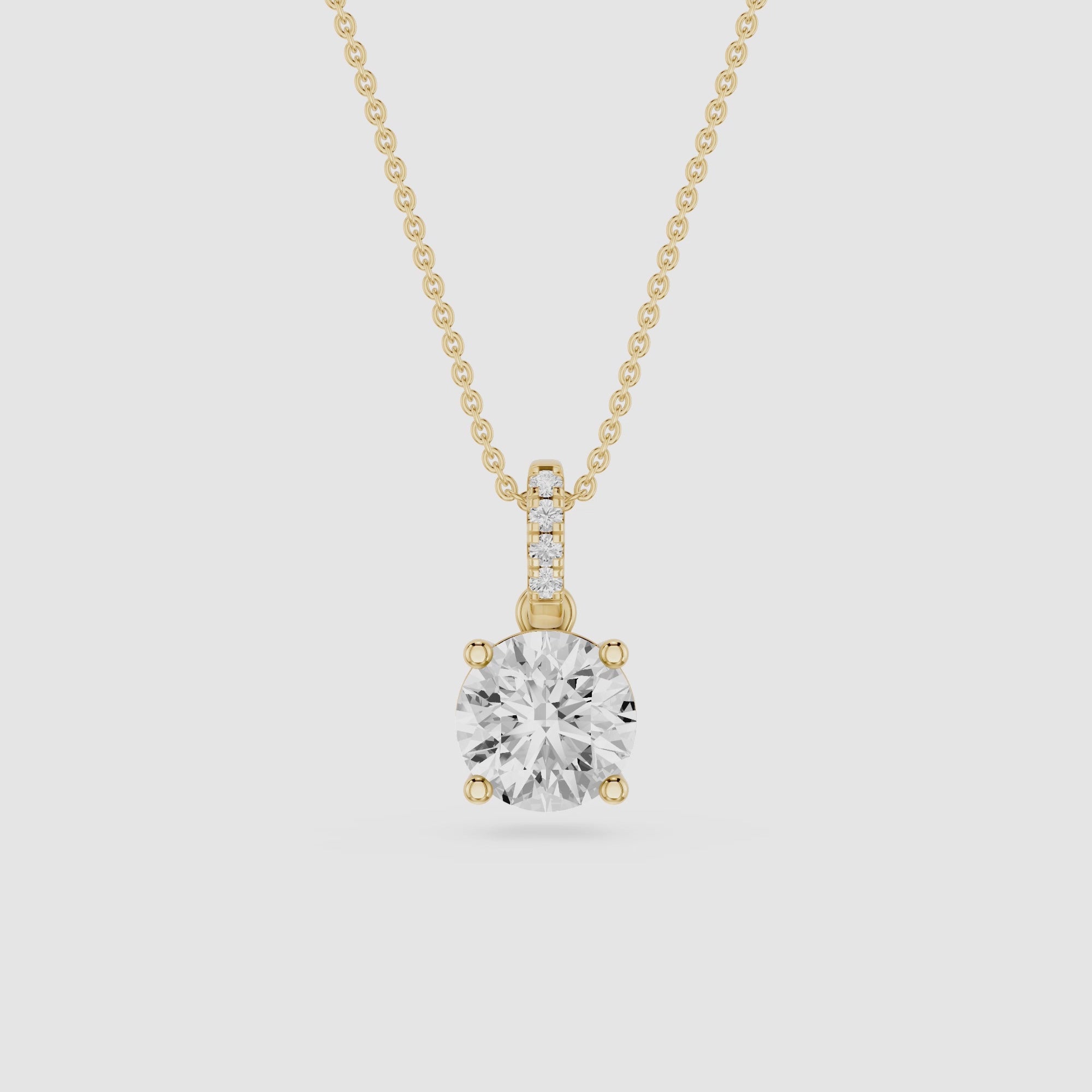 Round Solitaire Lab Grown Diamond Pendant