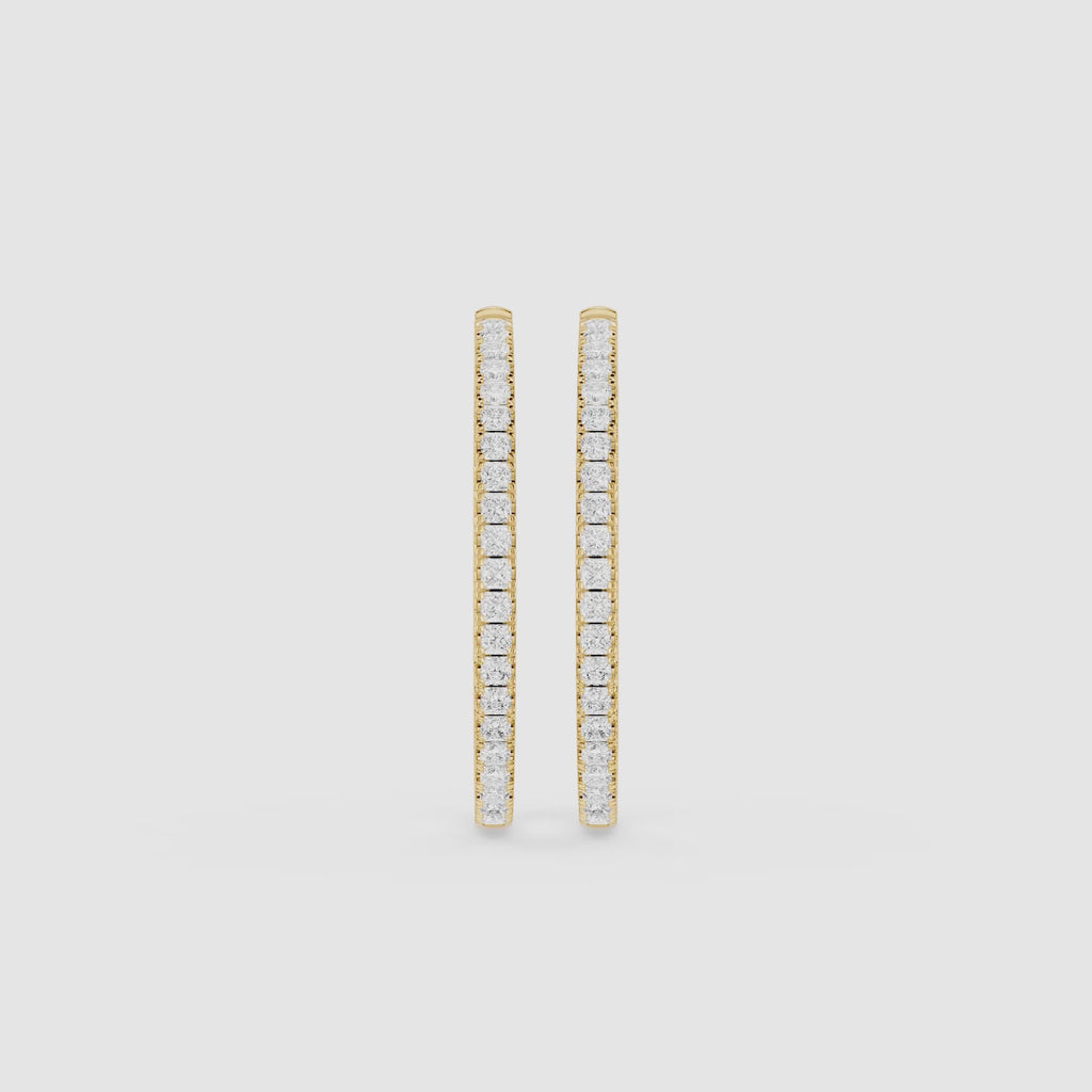 Round Lab Grown Diamond Inside-Out Hoop Earrings for Women
