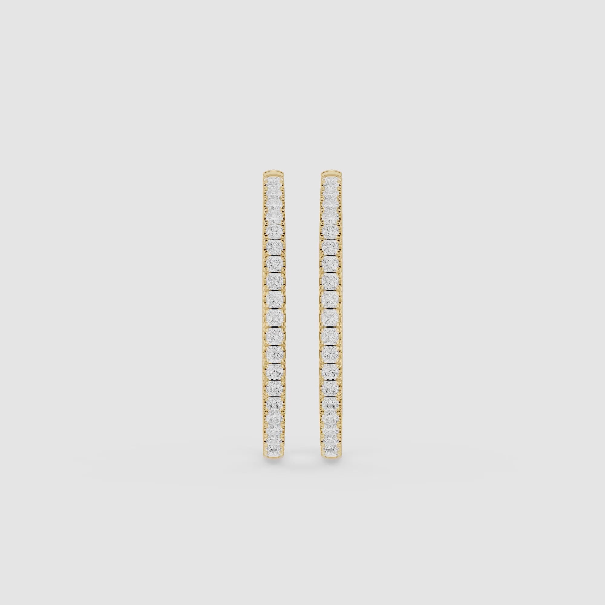 Round Lab Grown Diamond Inside-Out Hoop Earrings for Women