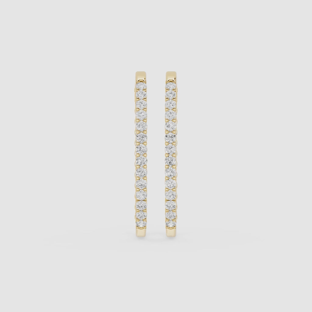 Classic Diamond Circle Hoop Earrings with Lab Grown Diamonds