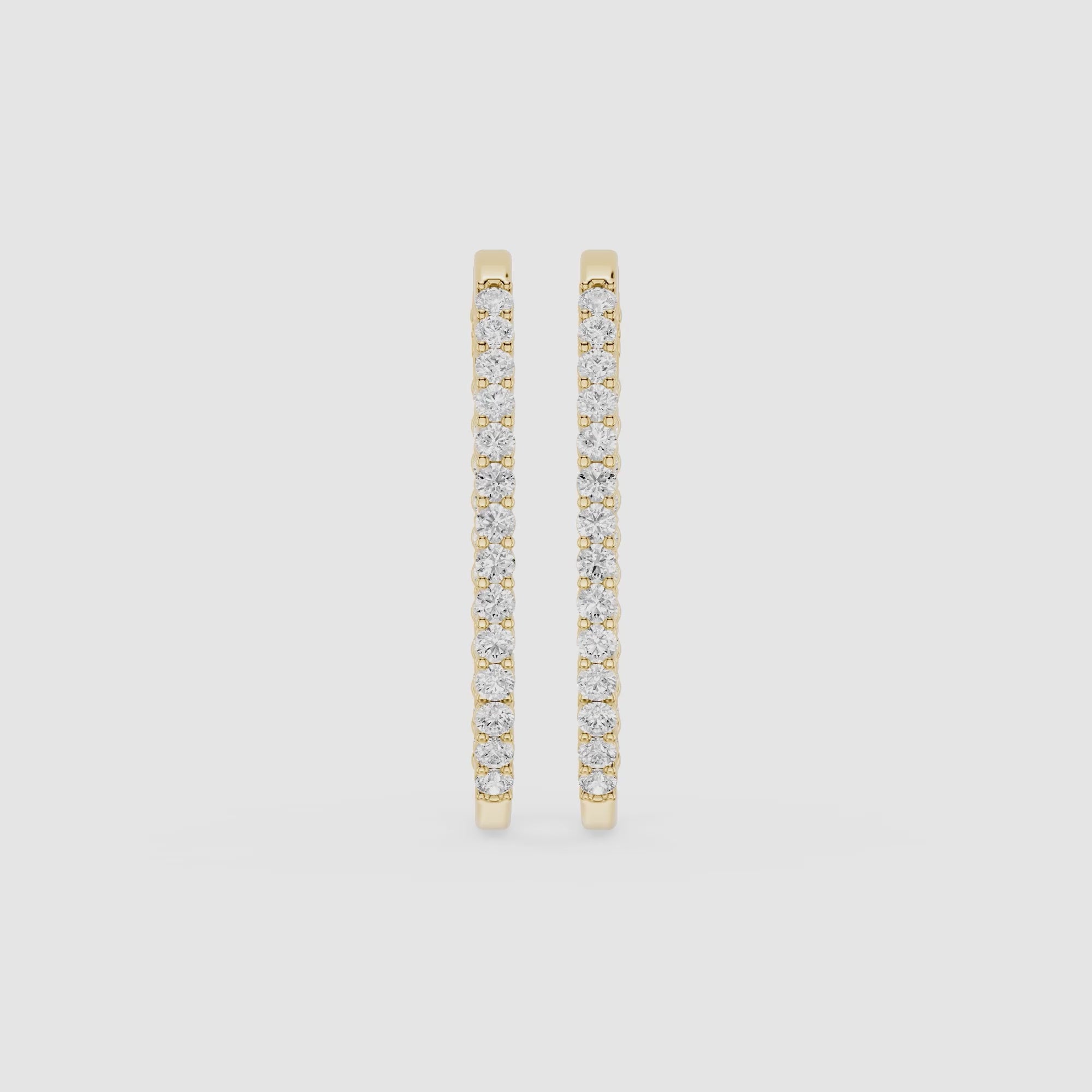 Classic Diamond Circle Hoop Earrings with Lab Grown Diamonds