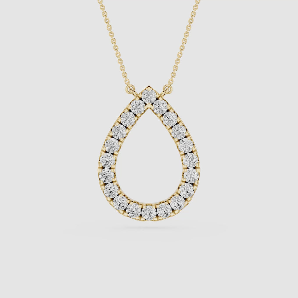 Round Lab Grown Diamond Open Pendant