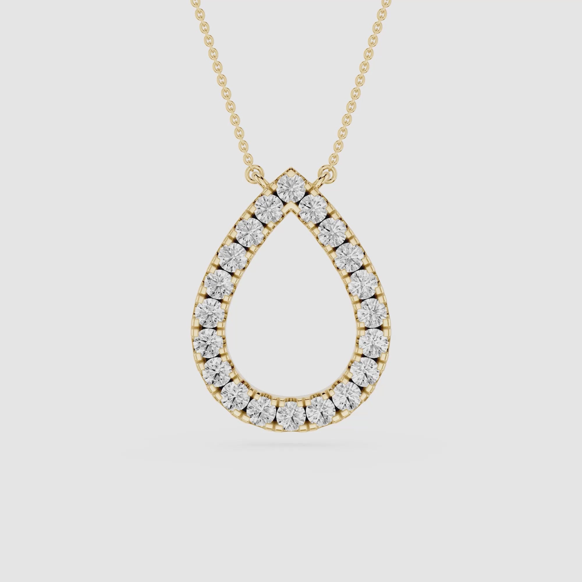 Round Lab Grown Diamond Open Pendant