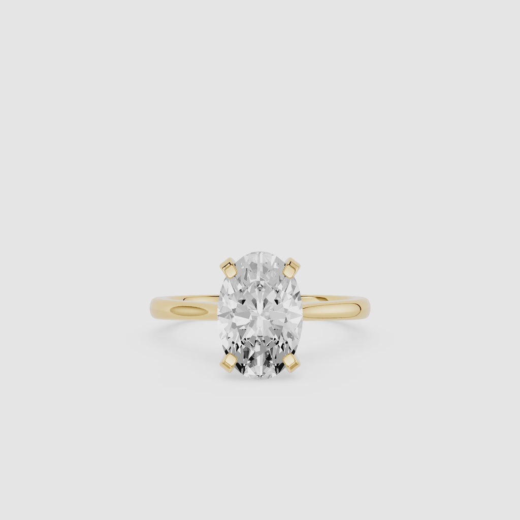 Oval Cut Lab Grown Diamond Solitaire Engagement Ring