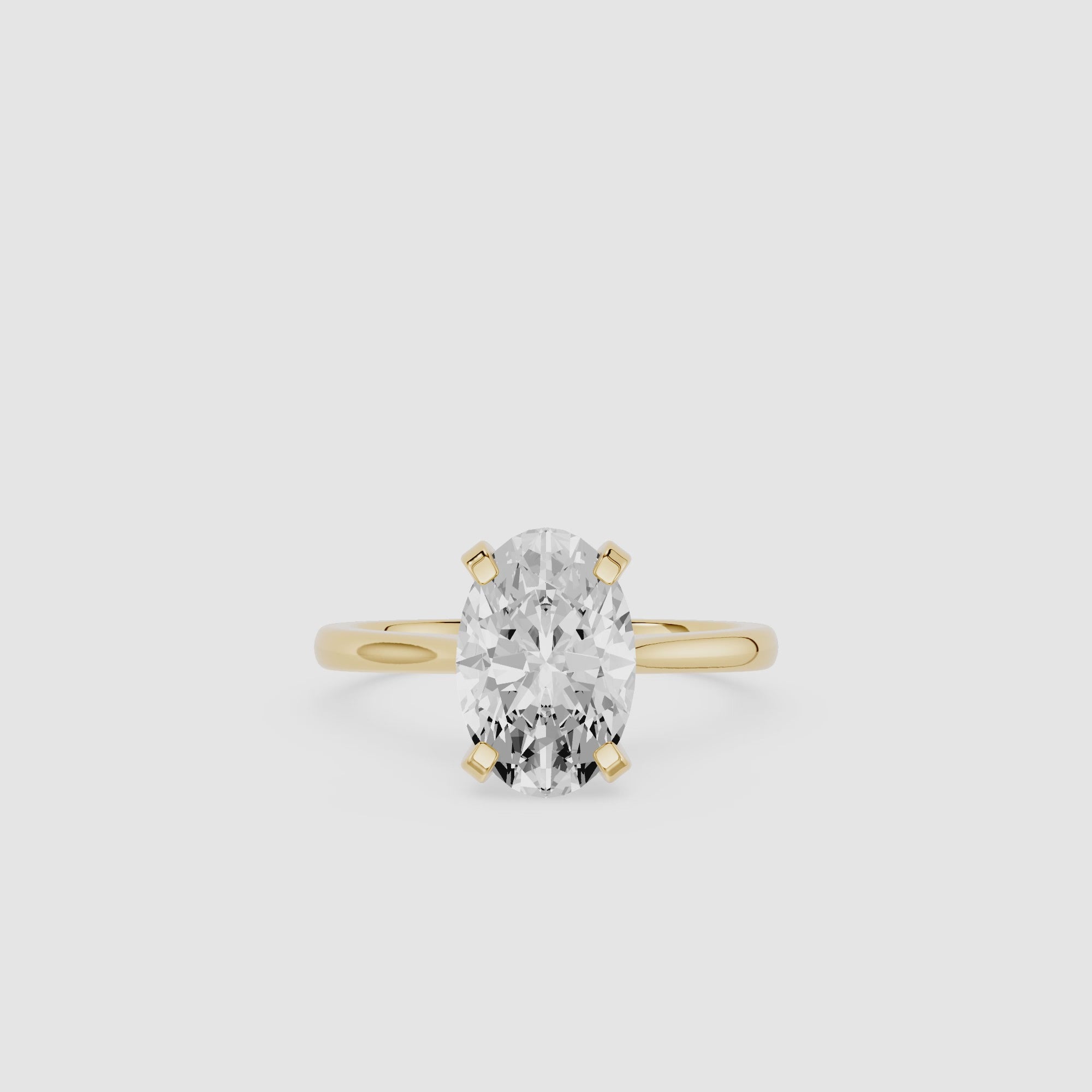 Oval Cut Lab Grown Diamond Solitaire Engagement Ring