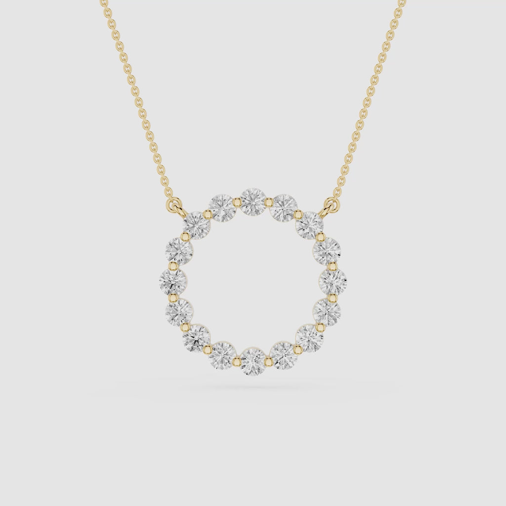 Round Cut Lab Grown Diamond Circle Pendant