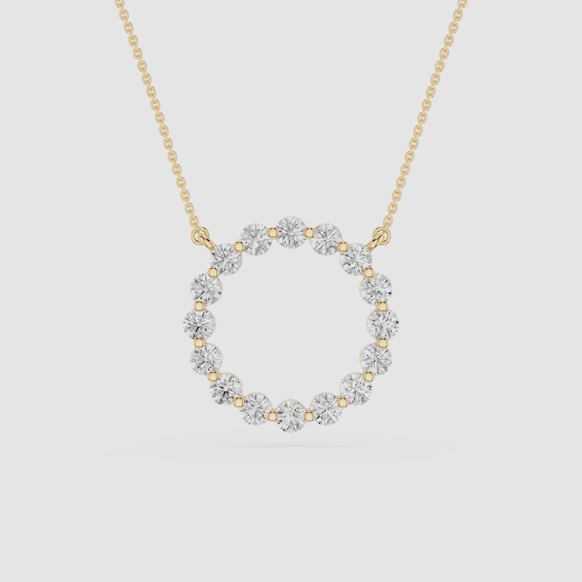 Round Cut Lab Grown Diamond Circle Pendant