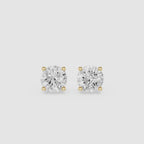 Round Cut Lab Diamond Four Prong Stud Earrings