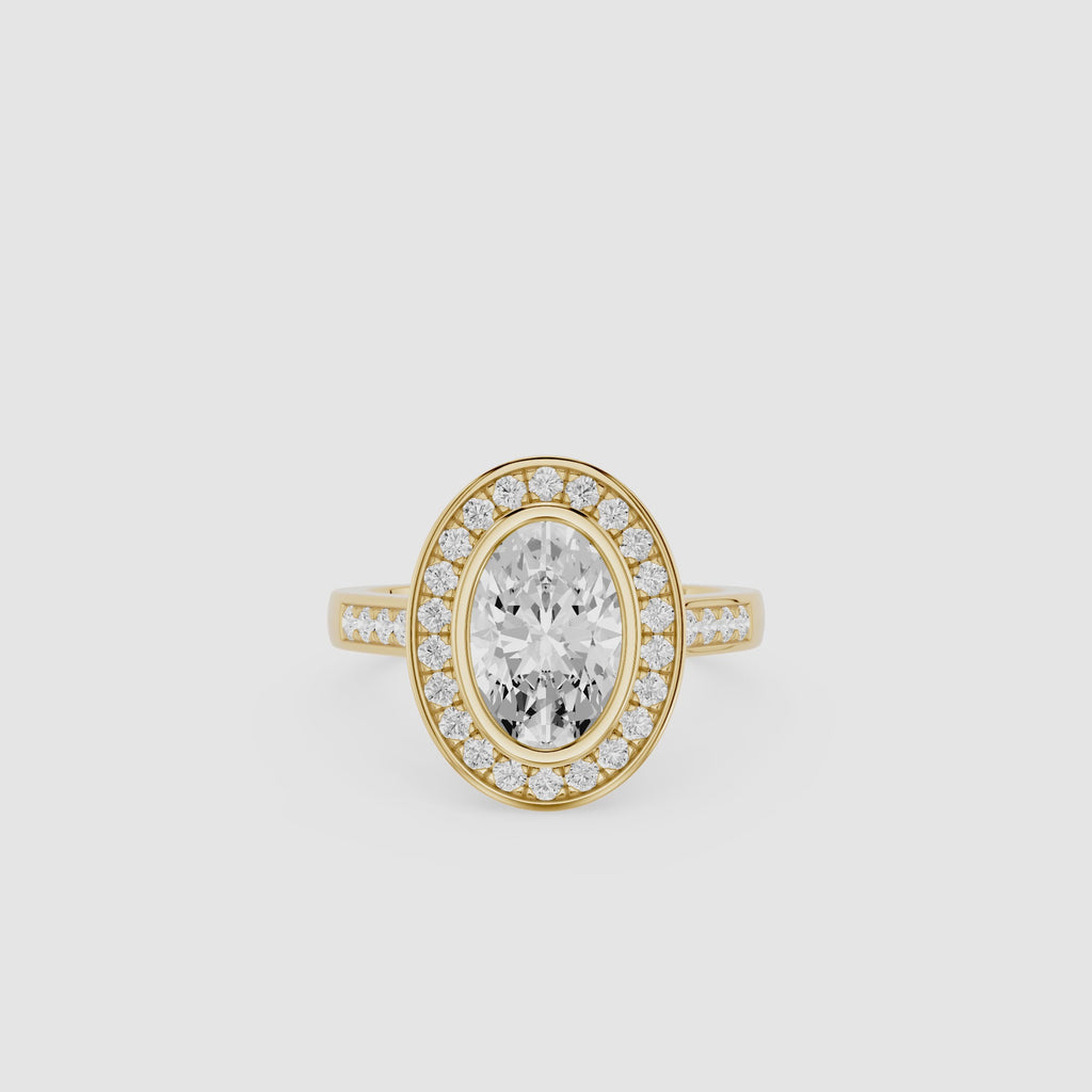 Oval Halo Lab Grown Diamond Engagement Ring