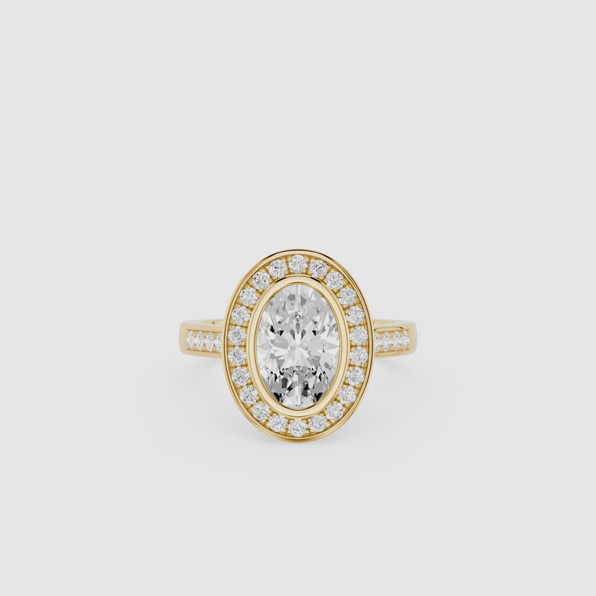 Oval Halo Lab Grown Diamond Engagement Ring