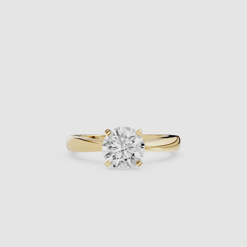 Round Cut Lab Grown Diamond Solitaire Engagement Ring