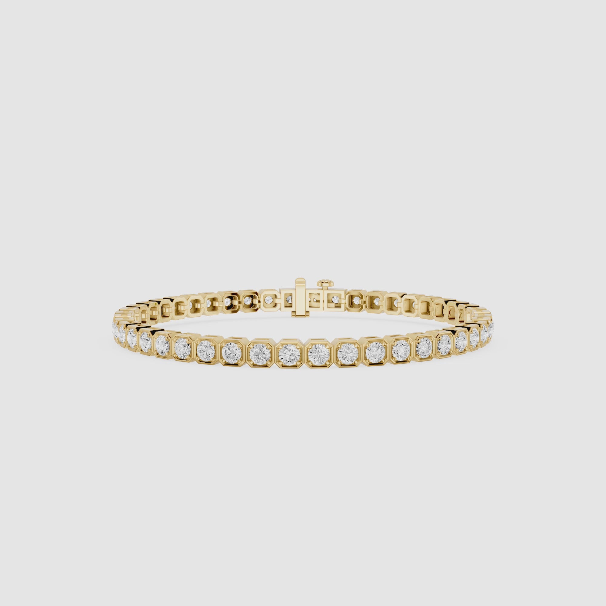 Lab Grown Round Bezel Diamond Tennis Bracelet