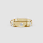 Round Flush Set Lab Grown Diamond Wedding Band