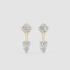 Pear & Round Lab Grown Diamond Drop Earrings for Women