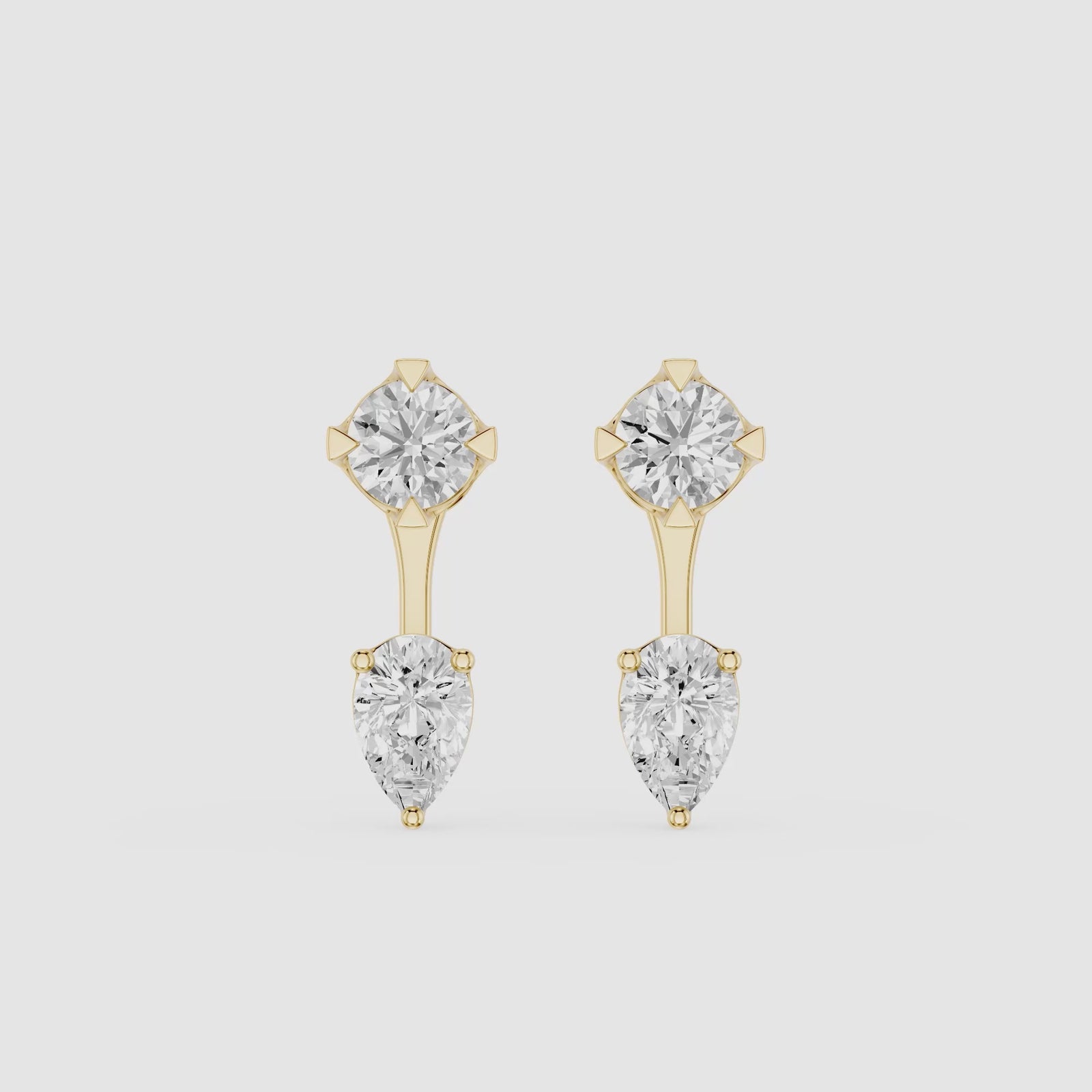Round and Pear Cut Lab Grown Diamond Ear Jacket Earrings 
| mvp:SHARED:02 