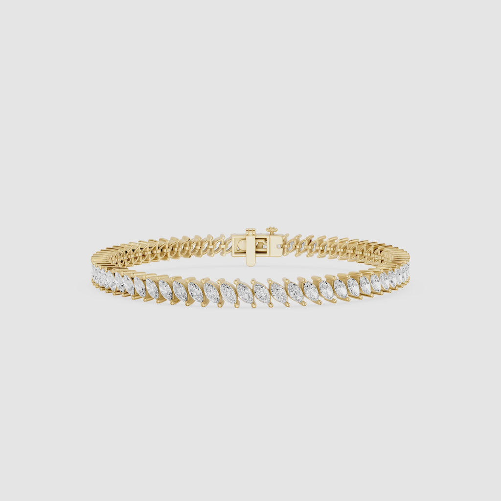 Lab Grown Marquise Diamond Tennis Bracelet