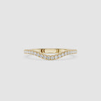 Round Diamond Curved Wedding Band for Ring Stacks