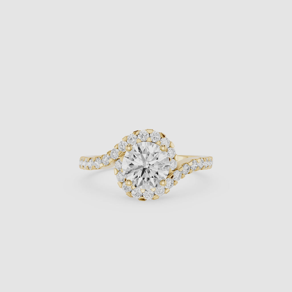Round Halo Lab Grown Diamond Engagement Ring