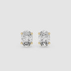 Oval Cut Lab Diamond Four Prong Stud Earrings