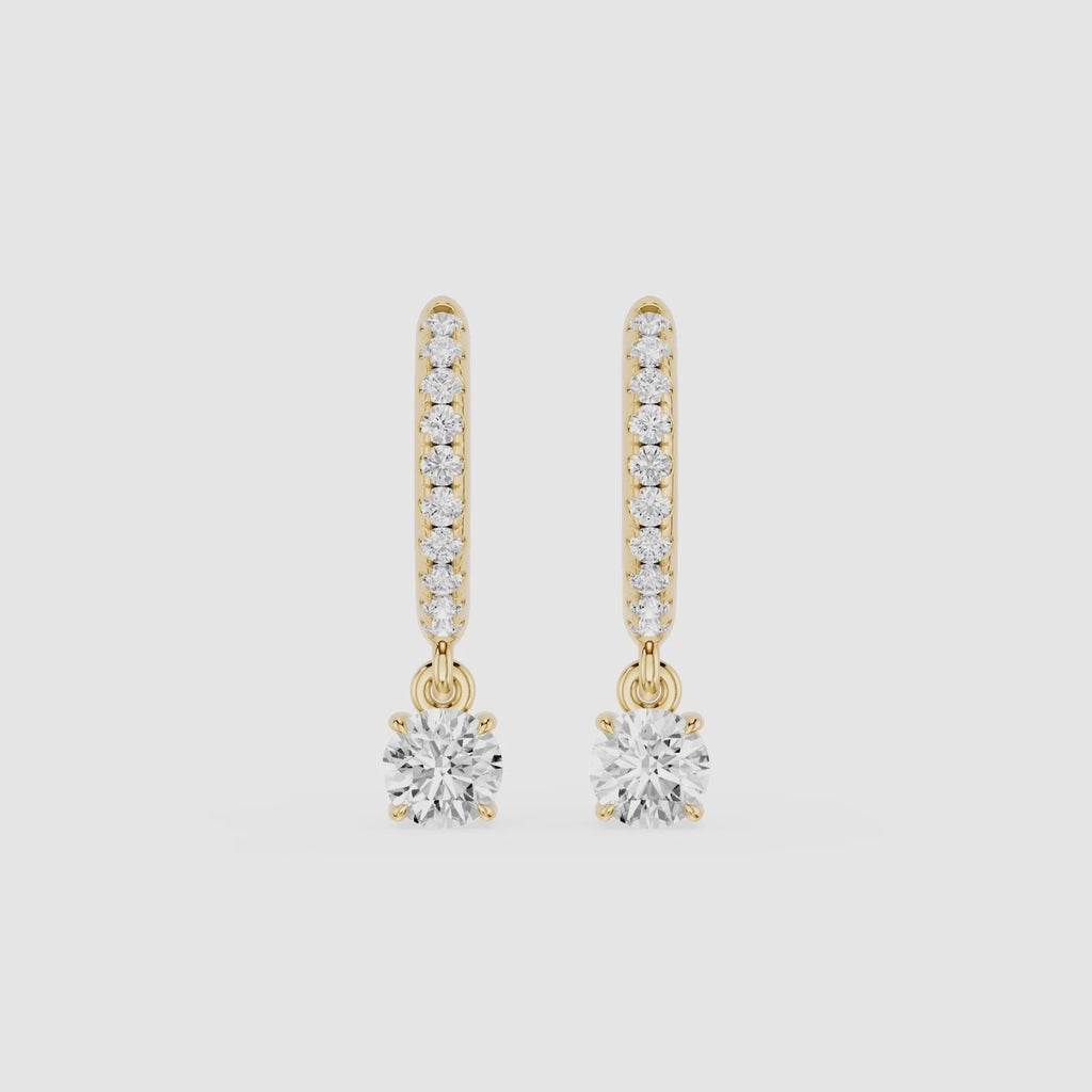 Diamond Drop Huggie Earrings with Lab Grown Diamonds