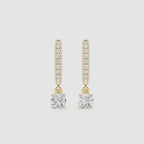 Diamond Drop Huggie Earrings with Lab Grown Diamonds