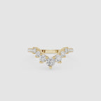 Graduated Round Lab Grown Diamond Curved Wedding Band