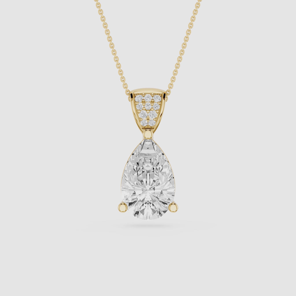 Pear Cut Solitaire Lab Grown Diamond Pendant