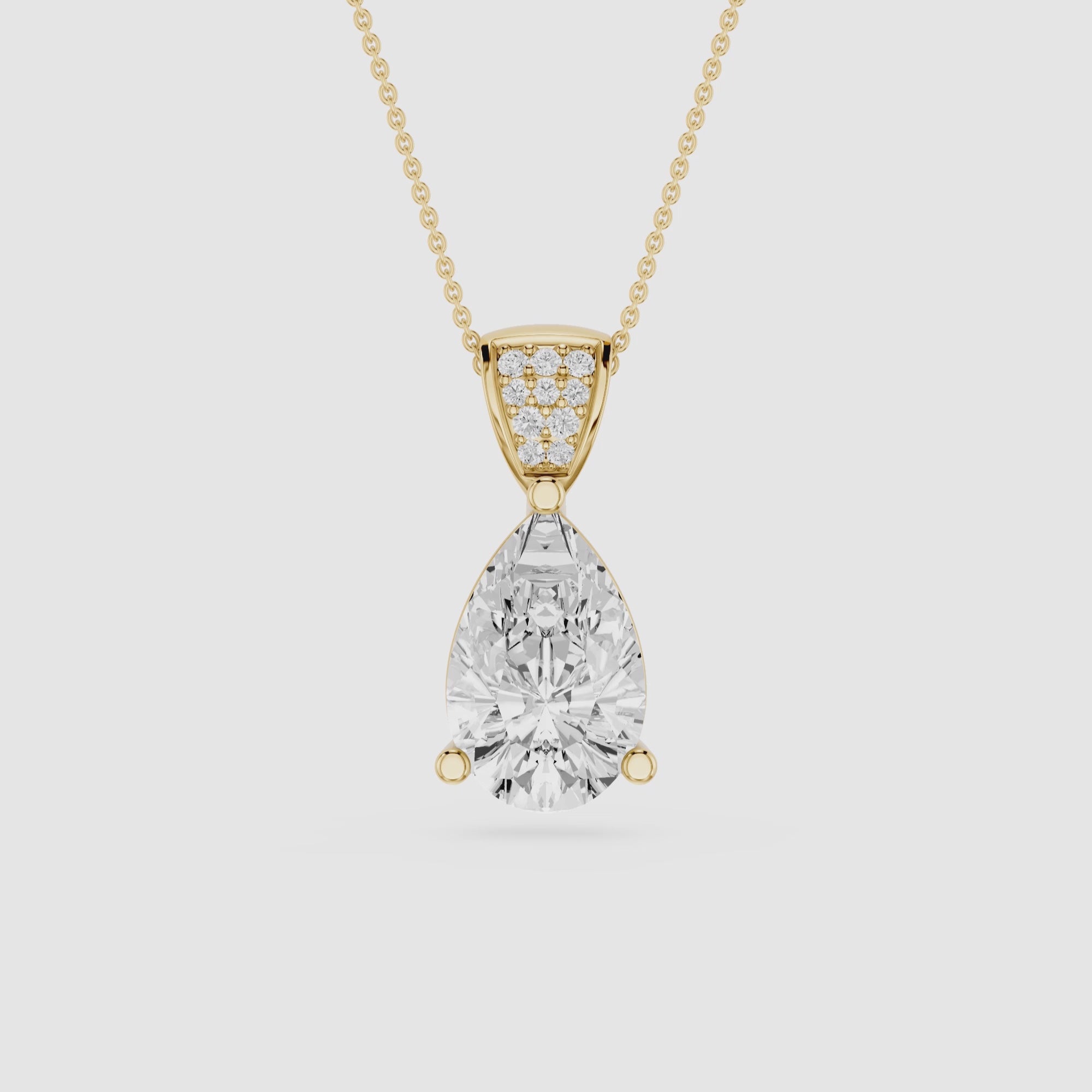 Pear Cut Solitaire Lab Grown Diamond Pendant