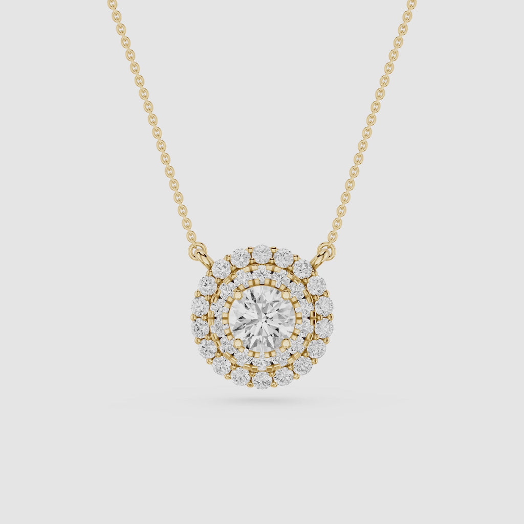 Round Halo Lab Grown Diamond Pendant