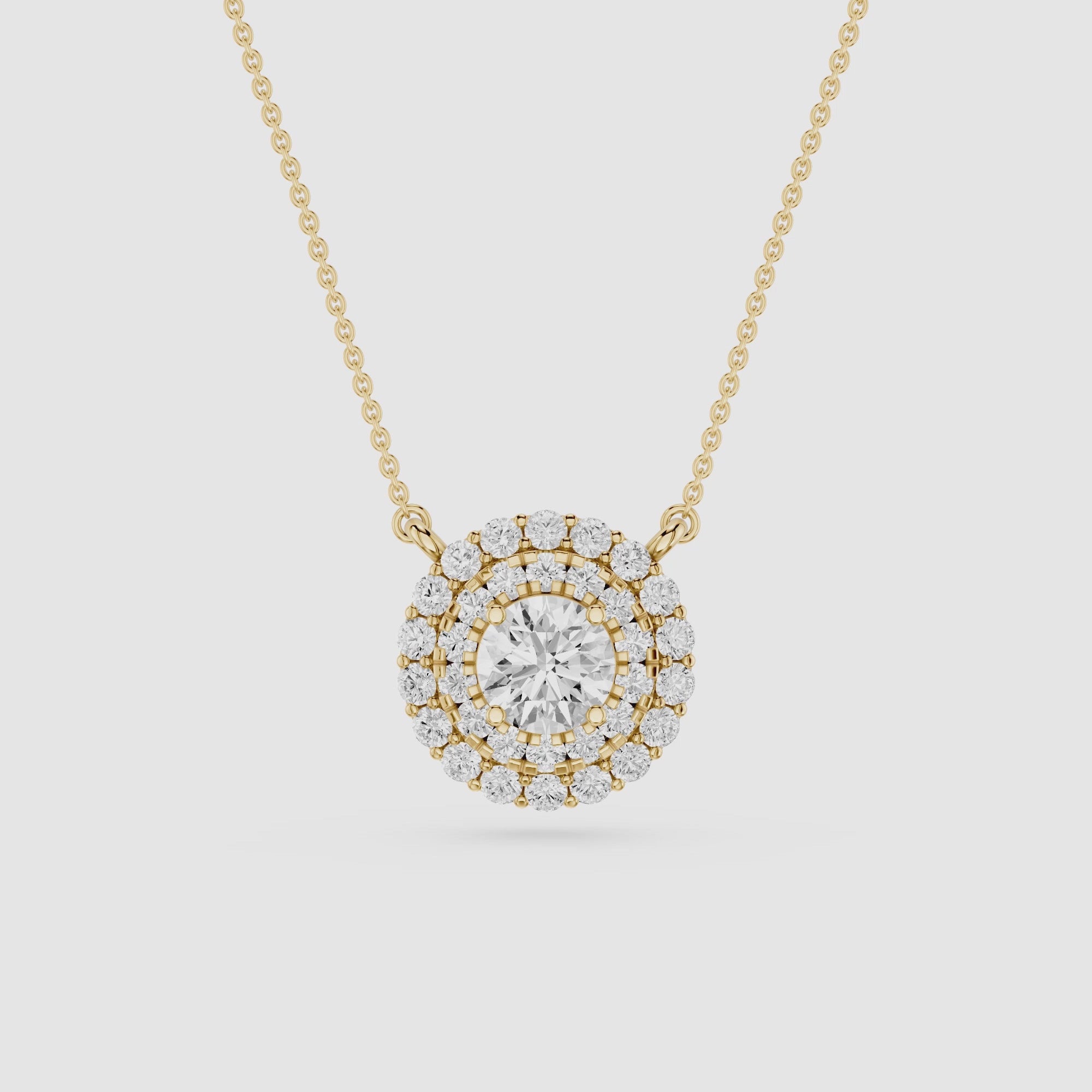 Round Halo Lab Grown Diamond Pendant